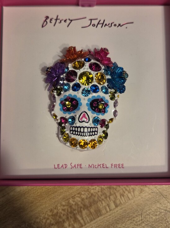 Betsey Johnson Jewelry - Betsey Johnson NWT Sugar Skull Pin/Brooch NIB
